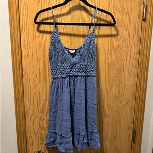 Blue Crochet Top Dress